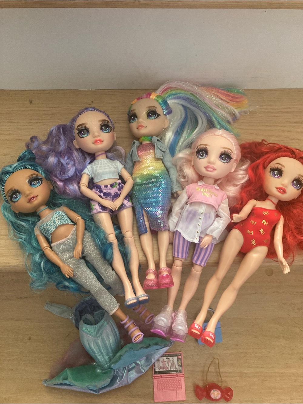 🌈 Rainbow High Doll Lot of 5 w/Accessoriea